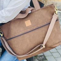 Große Kunstledertasche "Mili Weekend Bag" - schokoladenbraun