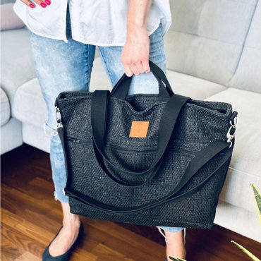 Big bag made of upholstery "Mili Weekend Bag" - black