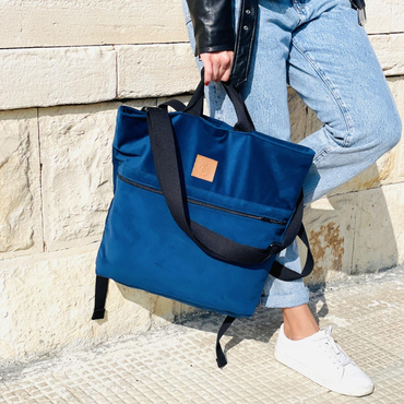 Velour City Rucksack / Tasche "Mili Urban Jungle" - marine