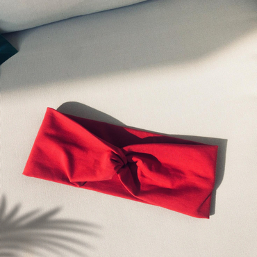 Cotton hair band - red