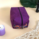 Women's eco suede cosmetic bag - purple