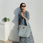 Große Cordtasche "Mili City Vibes" - blau