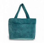 Large corduroy bag "Mili City Vibes" - navy blue