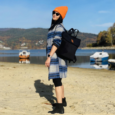 Velor city backpack / bag "Mili Urban Jungle" - black