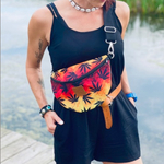 Nerka damska "Mili Belt Bag M" - liście reggae