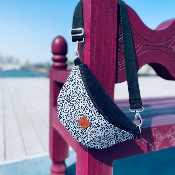 Nerka damska "Mili Belt Bag M" - szara panterka