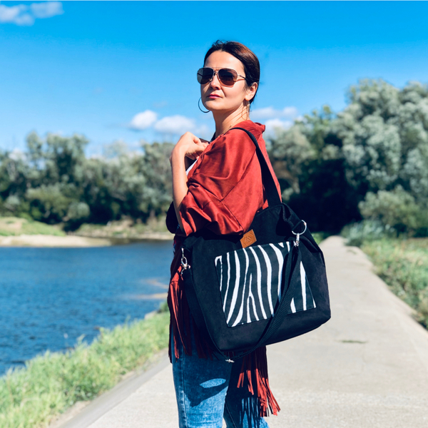 Shopper bag "Mili Chic MC6" - black zebra