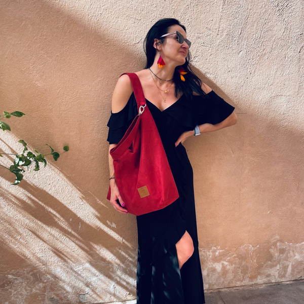 Öko-Wildledertasche "Mili Chic MC7" - rot