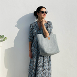 Large corduroy bag "Mili City Vibes" - blue