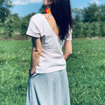 Koszulka Rebeliantka z dwustronnym dekoltem - pudrowy róż