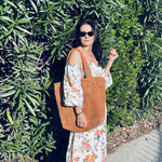 Large corduroy bag "Mili City Vibes" - brown