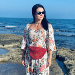 Nerka damska ze sztruksu "Mili Belt Bag M" - czerwona