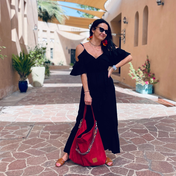 Eco suede bag "Mili Chic MC7" - red