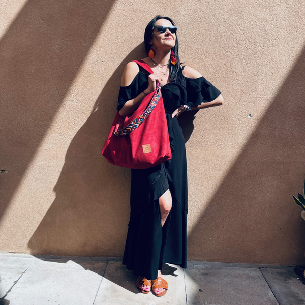 Eco suede bag "Mili Chic MC7" - red