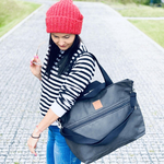 Große Kunstledertasche "Mili Weekend Bag" - schwarz