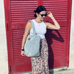 Große Cordtasche "Mili City Vibes" - blau