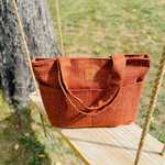 Shopper-Tasche „Mili City Vibes“ – hnědý cop