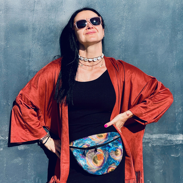 Nerka damska "Mili Belt Bag M" - pióra