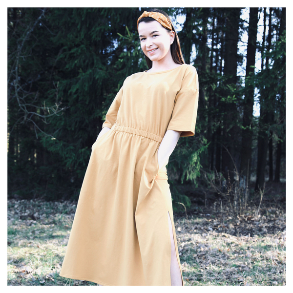Sukienka Polly - musztardowa
