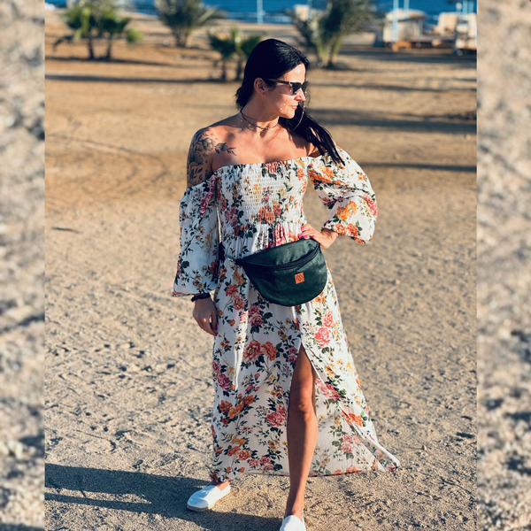 Nerka damska "Mili Belt Bag M" - butelkowa zieleń