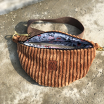 Women's corduroy bag "Mili Belt Bag M" - copper brown
