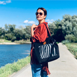 Torba shopper "Mili Chic MC6" - czarna zebra