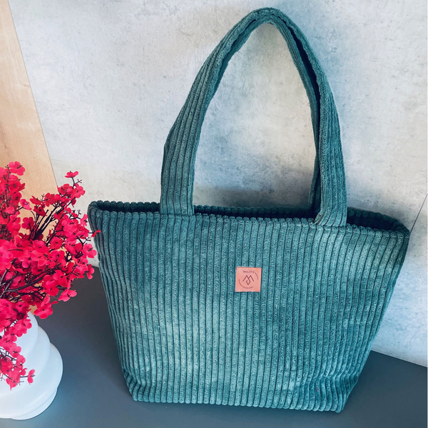 Große Cordtasche "Mili City Vibes" - marine