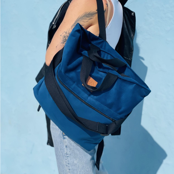 Velour City Rucksack / Tasche "Mili Urban Jungle" - marine