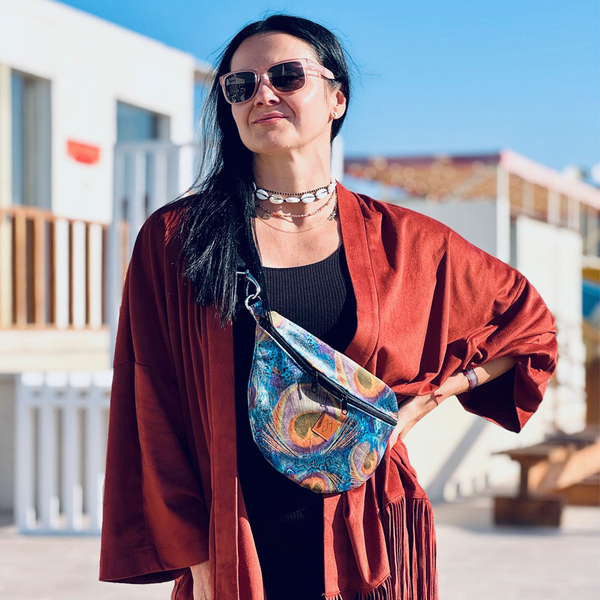 Nerka damska "Mili Belt Bag M" - pióra