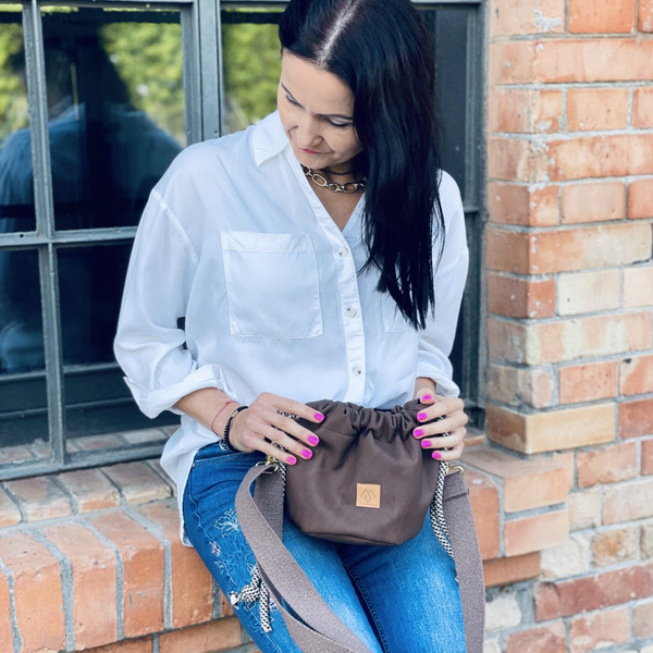 Small bag "Mili Bucket Bag" - chocolate brown