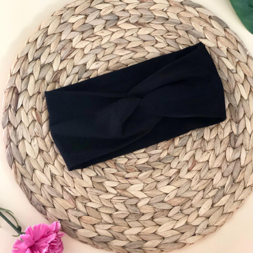 Cotton hair band - black