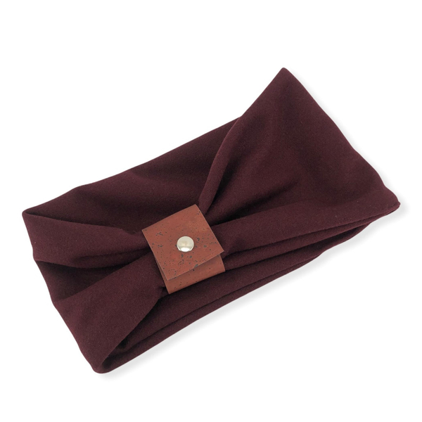 Snood with cork clasp - burgundy