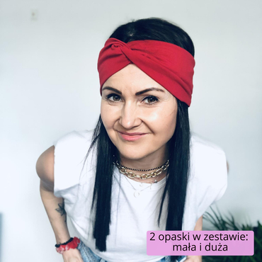 Cotton hair, red band - set