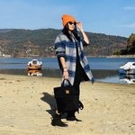 Velour City Rucksack / Tasche "Mili Urban Jungle" - schwarz