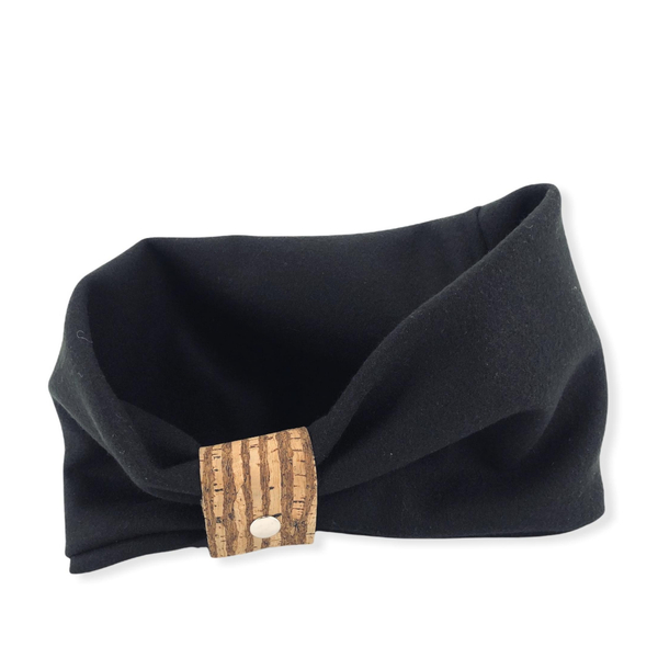 Snood mit Korkverschluss - schwarz