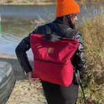 Velor city backpack / bag "Mili Urban Jungle" - red